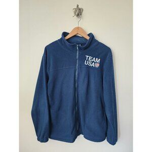 Team USA Olympics teal blue fleece full zip jacket M